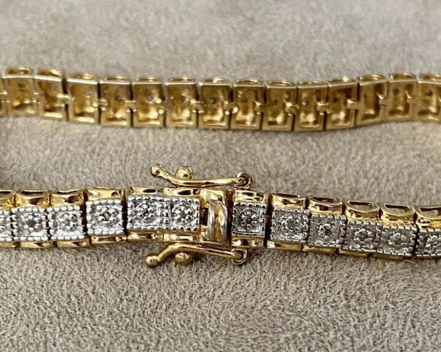 10.0CT Round Lab Created Diamond Women's Tennis Bracelet 14K Yellow Gold Plated