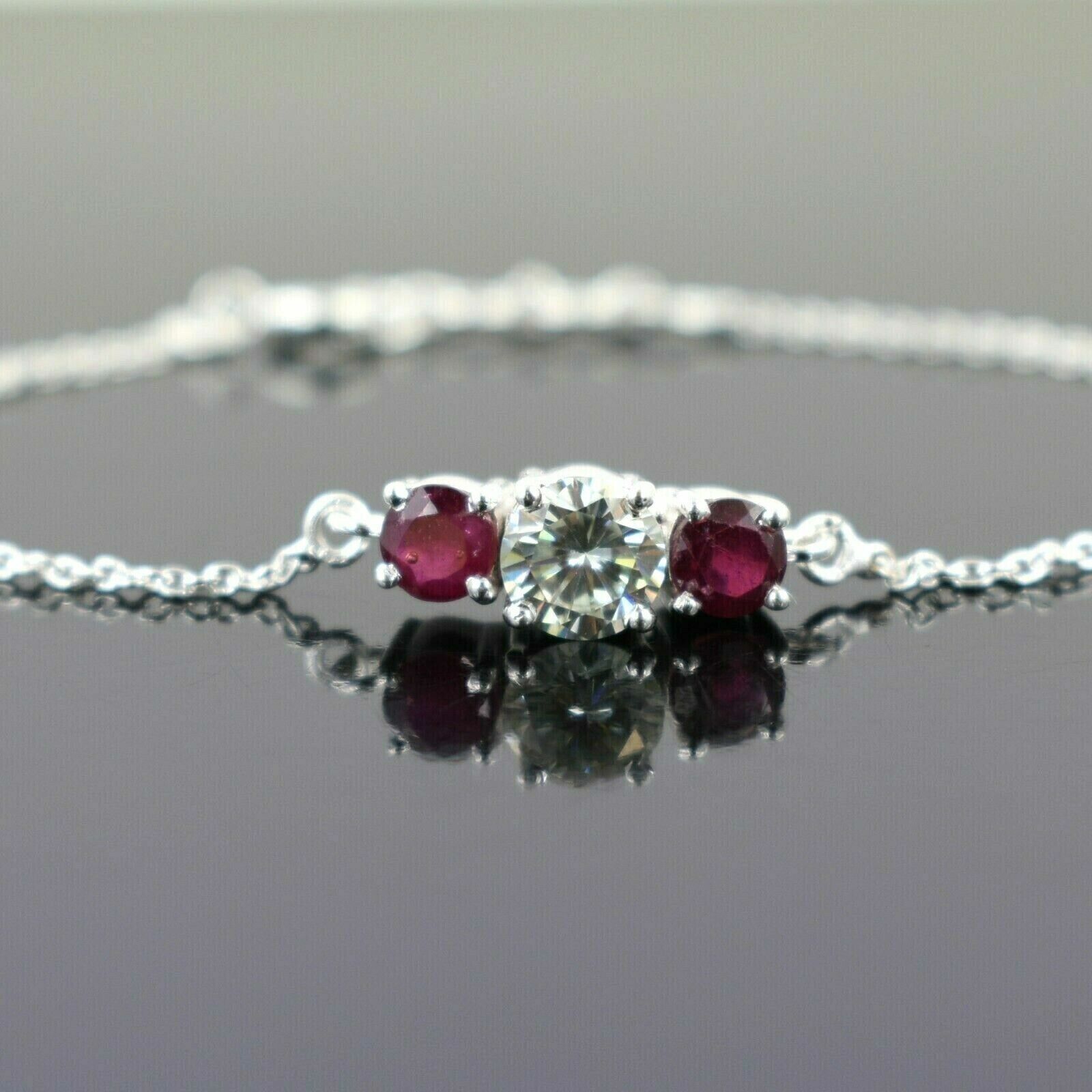 2.50 Ct Round Cut Lab Created Ruby Women's Tennis Bracelet 925 Sterling Silver