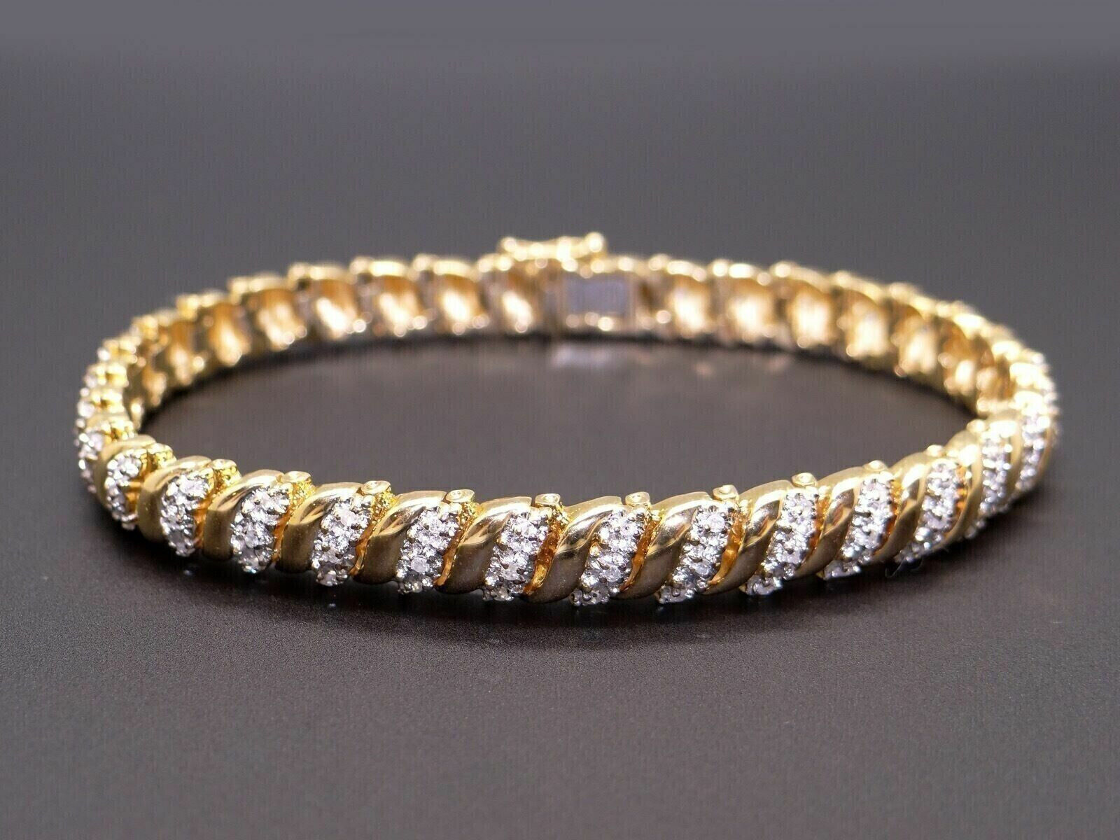 6.00Ct Round Cut Diamond Lab Created Women's Tennis Bracelet 14K Yellow Gold Plated