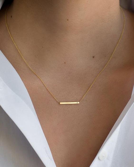 Diamond Bar Necklace