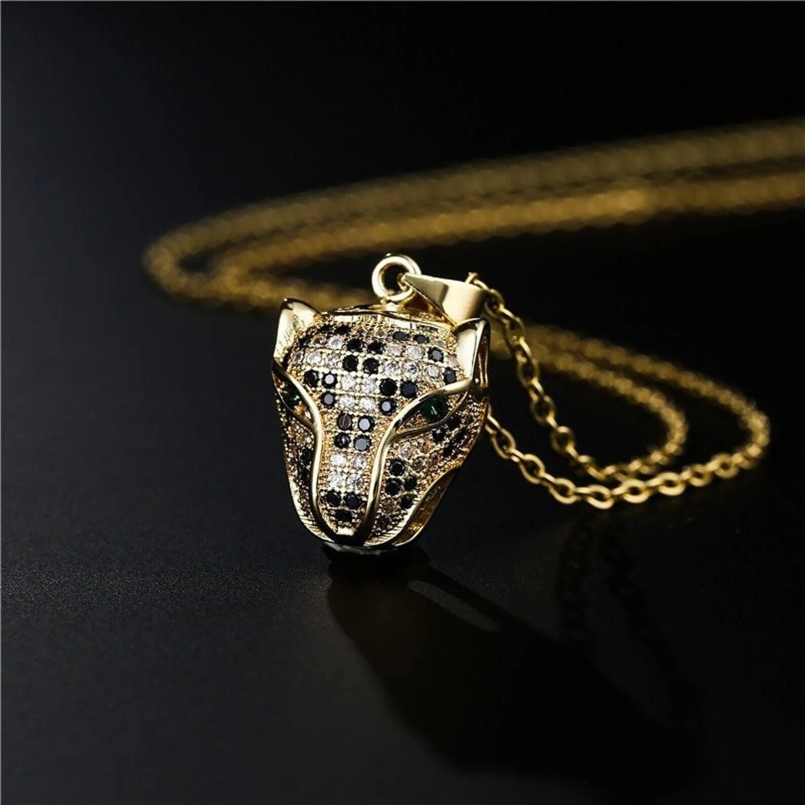 Diamond Jaguar Women's Pendant 2.00Ct Round Cut Lab 14K Yellow Gold Plated