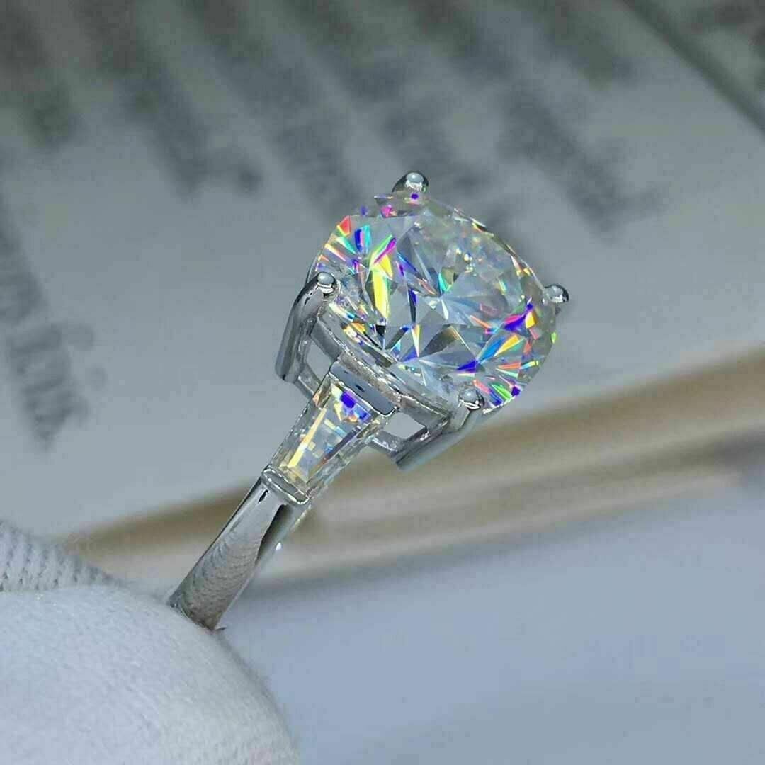 2.0Ct Cushion Cut Diamond Solitaire Engagement Ring 14K White Gold Finish