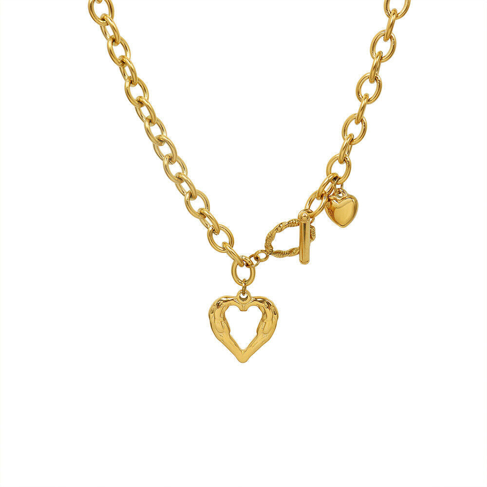 Copy of Women's 18K Gold Plated Blue Crystal Heart Pendant 925 SILVER Necklace