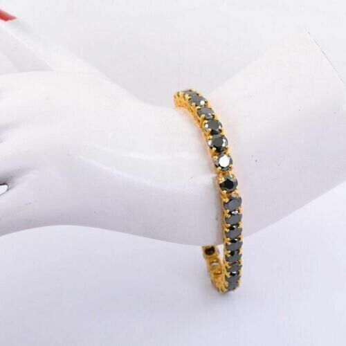 10.00Ct Round Cut Lab Created Diamond Tennis Bracelet 14K Yellow Gold Plated Sliver